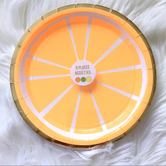 Meri Meri Citrus Paper Plates 8 piece - Picture 1 of 2